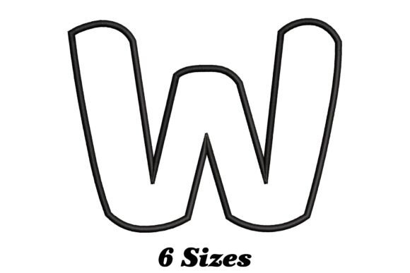 Alphabet Letter W Outline: A Versatile Design for Creative Embroidery Projects
