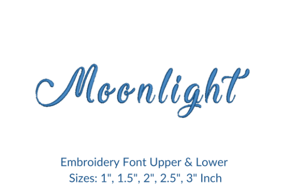 Evaluating the Moonlight Font Embroidery Design for Professional Personalization