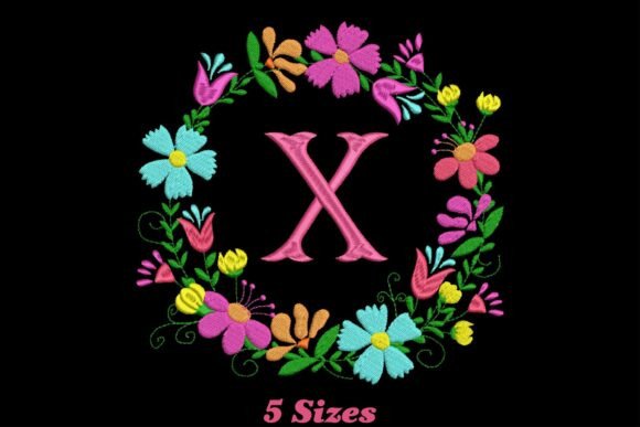 Flower Alphabet Letter X: A Whimsical Embroidery Design